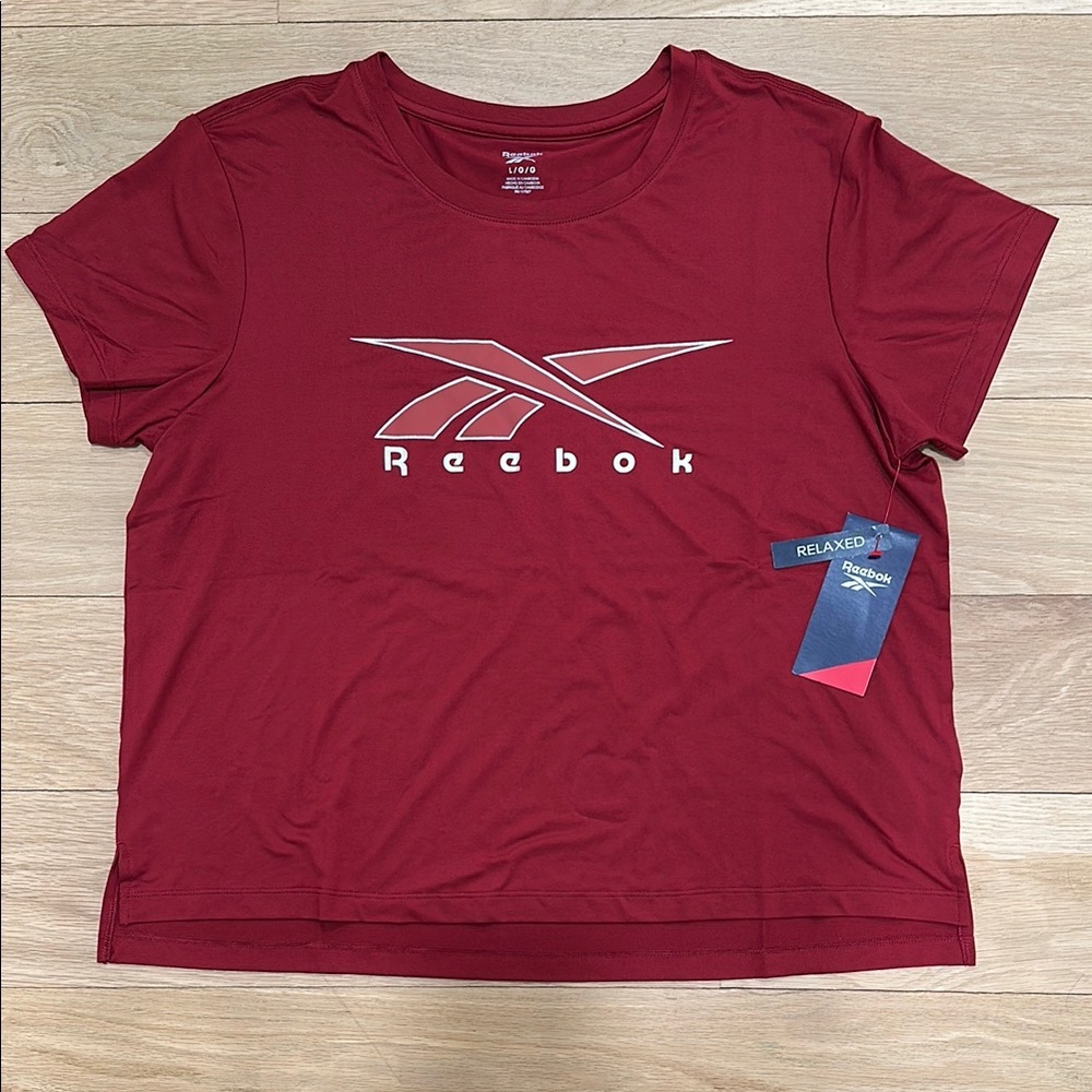 Reebok Women's Red Relaxed Fit Top